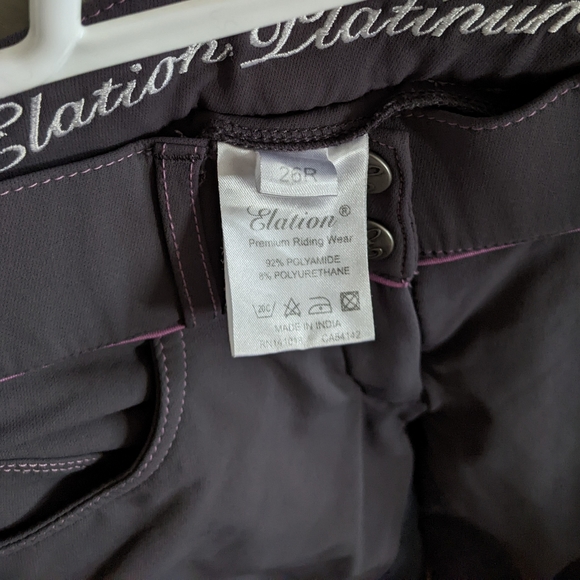 Elation Platinum Hudson Full Seat Breech Grey/Mauve 26R Horse Riding Pants - Picture 4 of 7